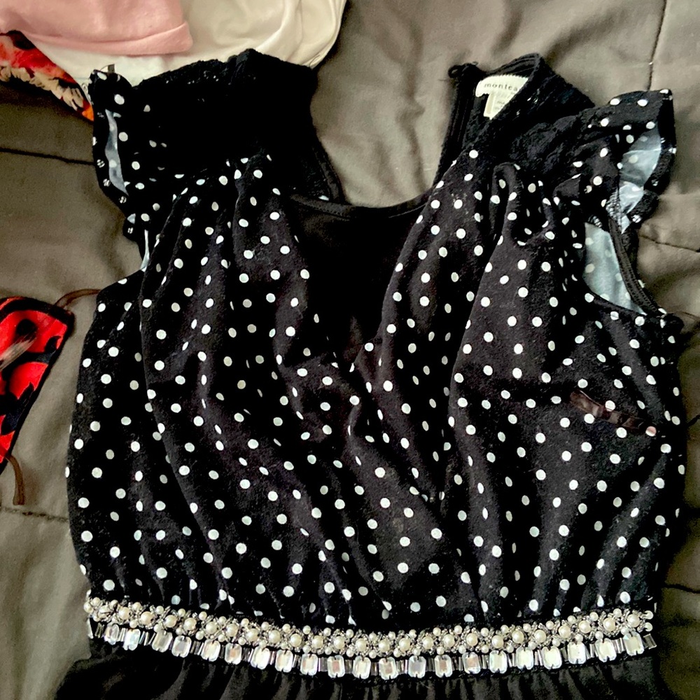 Black and white one piece jumpsuit